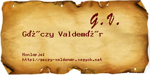 Géczy Valdemár névjegykártya